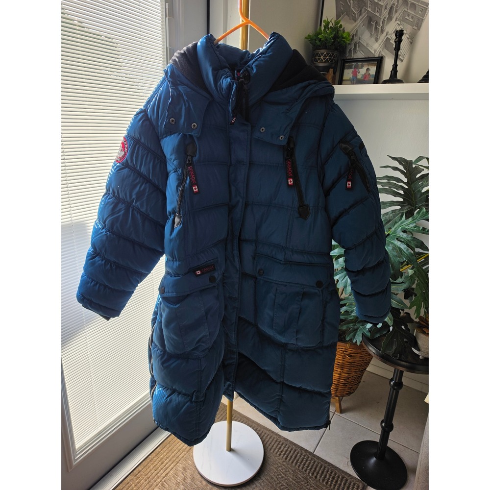 Canada Weather Gear Womens Blue Long Puffer Parka Jacket 3X Heavy Winter Coat